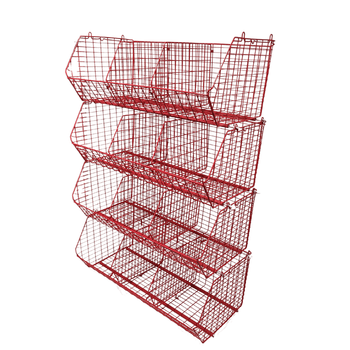 C12 (medium) Unit Complete 4 Baskets & Dividers, RED C12 Unit 4 Baskets, Filstorage