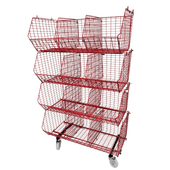 C12 (medium) Mobile Unit Complete 4 Baskets, RED C12 Mobile Unit 4 Baskets, Filstorage