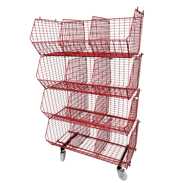 C12 (medium) Mobile Unit Complete 4 Baskets, RED C12 Mobile Unit 4 Baskets, Filstorage