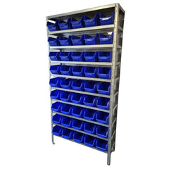 Steel Shelf Unit with 45 Storage Parts Bins 2000mm H x 1000mm W x 300mm D