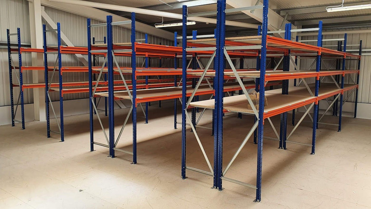 Heavy Duty Warehouse Longspan Racking Shelving System Starter Bay (500kg per level), 2m / 950mm / 600mm, Filstorage