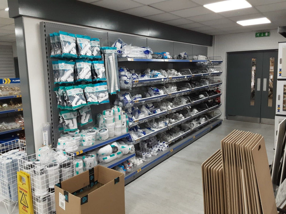 Wire Basket for Shop Shelving, White Basket 1000mm wide, Filstorage