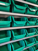 Steel Shelf Unit with 36 Storage Parts Bins 2000mm H x 1000mm W x 300mm D, Red, Filstorage