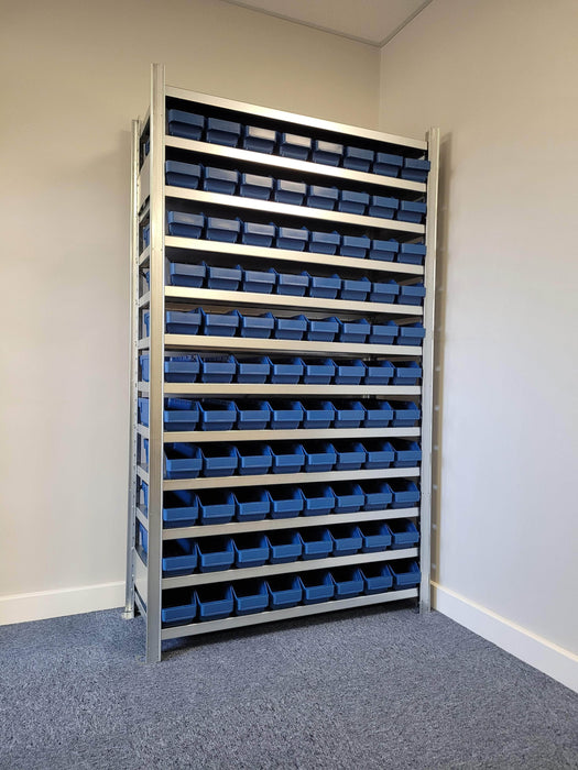 Stemo Picking Shelving Unit with Plastic Shelf Bins 1790mm H x 1000mm W x 400mm D, 44 x 4024 Shelf Bins, Filstorage