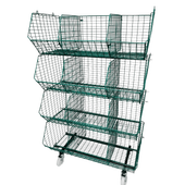 C12 (medium) Mobile Unit Complete 4 Baskets, GREEN C12 Mobile Unit 4 Baskets, Filstorage