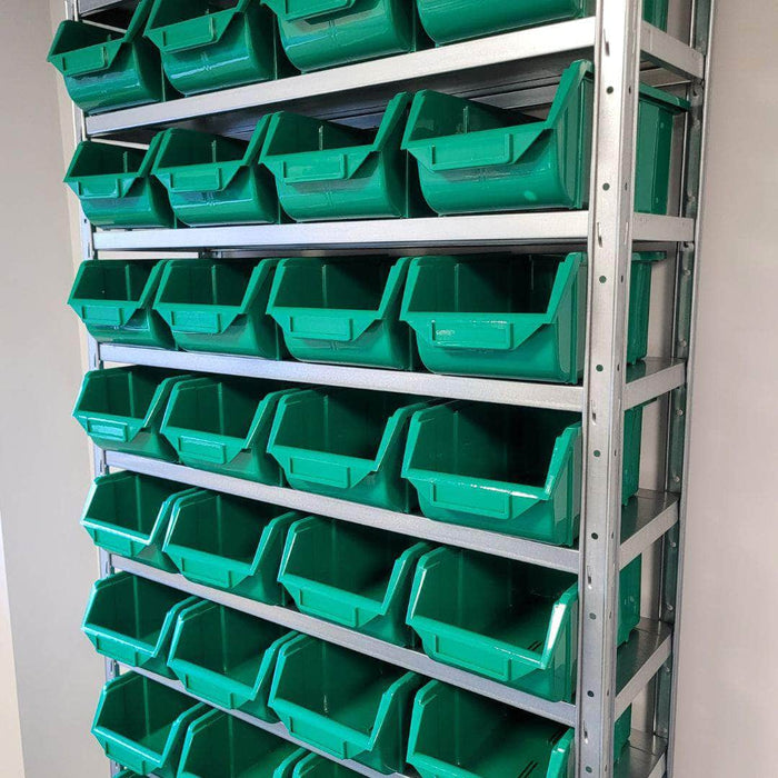 Steel Shelf Unit with 36 Storage Parts Bins 2000mm H x 1000mm W x 300mm D, Red, Filstorage