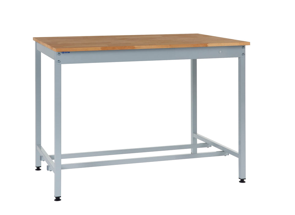 Square Tube Workbench 840mm H, 1200mm / Solid Beech, Filstorage