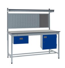 Square Tube Workbench with Louvre Panel & Upper Shelf 840mm Bench Height