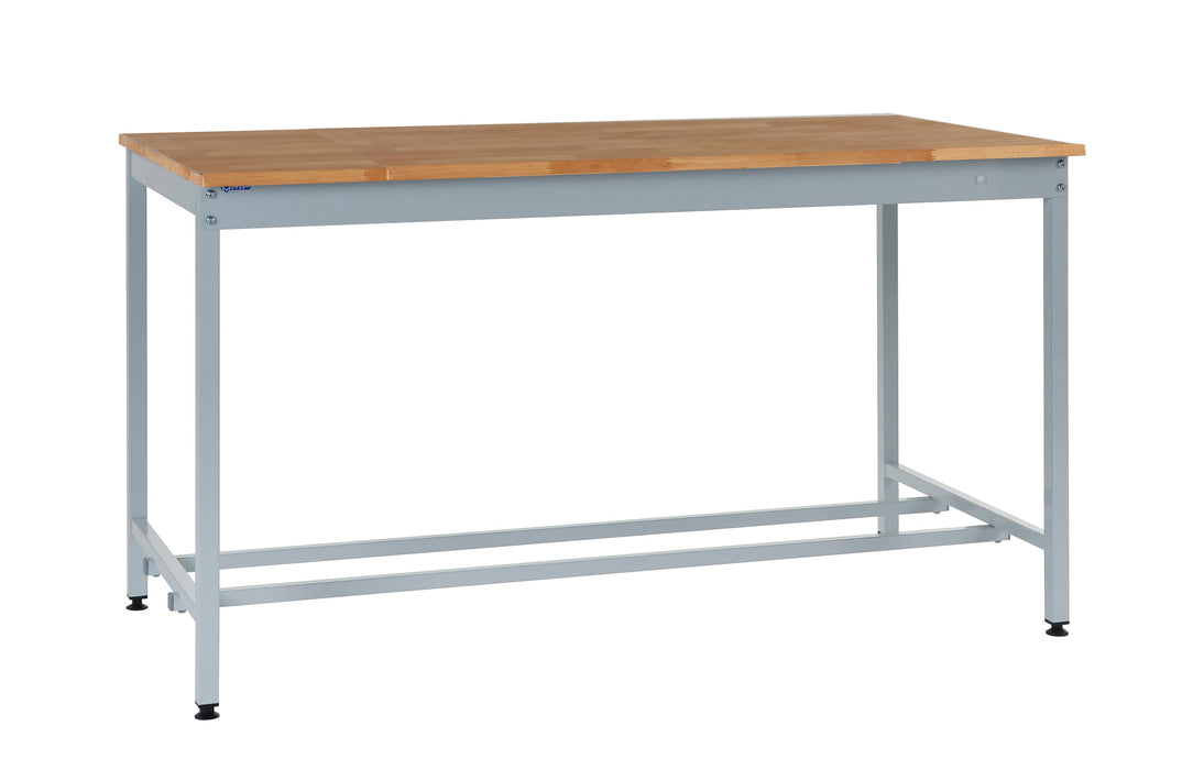 Square Tube Workbench 840mm H, 1500mm / Solid Beech, Filstorage