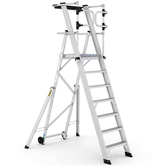 Large Platform Folding Steps with Safety Gates (3-12 Treads), 3 Treads, Filstorage