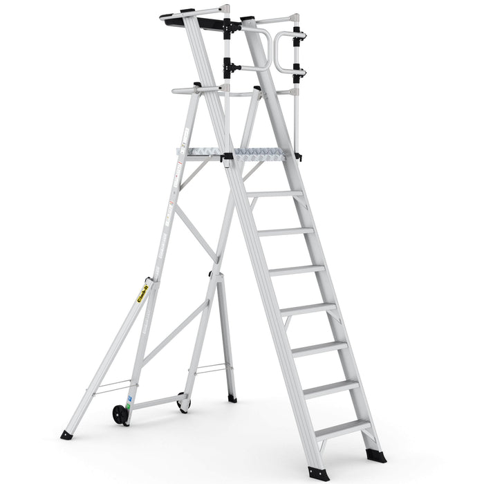 Large Platform Folding Steps with Safety Gates (3-12 Treads), 3 Treads, Filstorage
