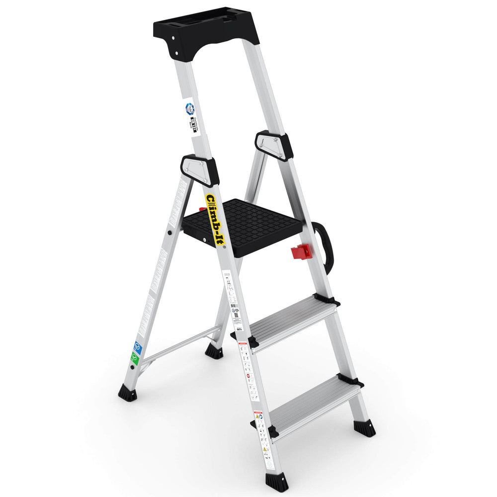 Professional Aluminium Stepladders with Carry Handle (3-7 tread), 3 Treads, Filstorage