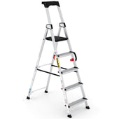 Professional Aluminium Stepladders with Carry Handle (3-7 tread), 5 Treads, Filstorage