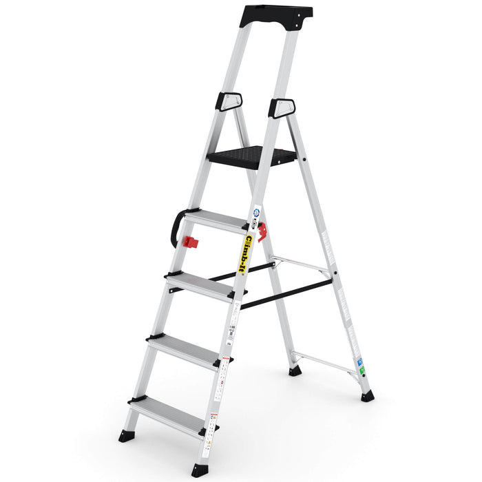 Professional Aluminium Stepladders with Carry Handle (3-7 tread), 3 Treads, Filstorage