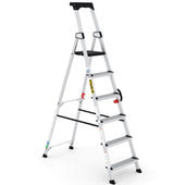 Professional Aluminium Stepladders with Carry Handle (3-7 tread), 6 Treads, Filstorage