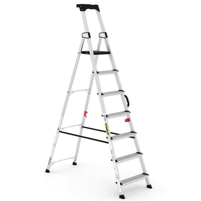 Professional Aluminium Stepladders with Carry Handle (3-7 tread), 7 Treads, Filstorage