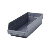 Stemo Open Front Plastic Parts Shelf Bins 600mm Long Range GREY