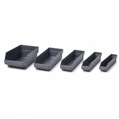 Stemo Open Front Plastic Parts Shelf Bins 500mm Long Range GREY