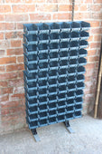 Freestanding Louvre Panel Parts Storage Bin Rack with 72 Bins 1250mm H, T302, Filstorage