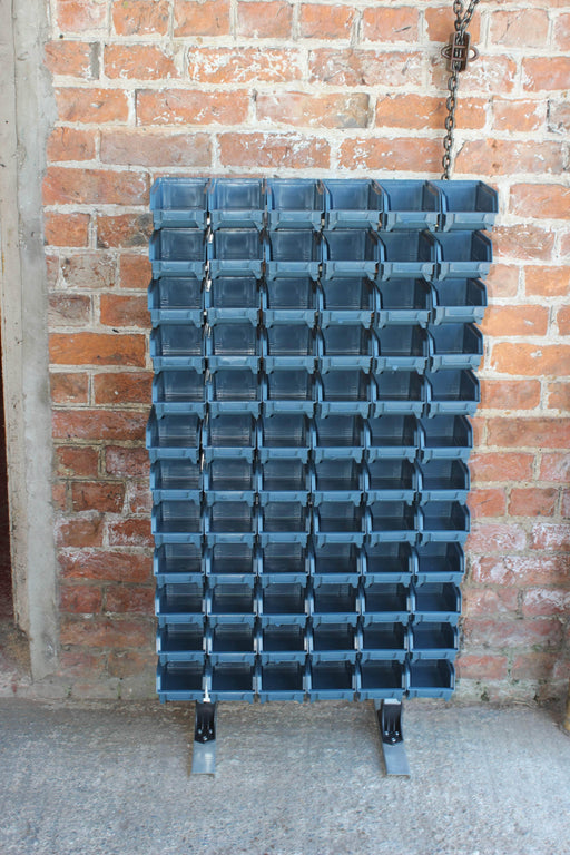 Freestanding Louvre Panel Parts Storage Bin Rack with 72 Bins 1250mm H, T302, Filstorage