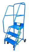 3 Tread Mobile Safety Steps, Blue RAL 5005, Filstorage