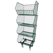 MT8 (small) Mobile Unit Complete 4 Baskets, GREEN MT8 Mobile Unit 4 Baskets, Filstorage
