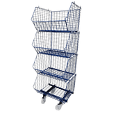 MT8 (small) Mobile Unit Complete 4 Baskets, BLUE MT8 Mobile Unit 4 Baskets, Filstorage