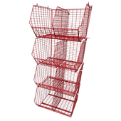 MT8 (small) Unit Complete 4 Baskets & Dividers, RED MT8 Unit 4 Baskets, Filstorage