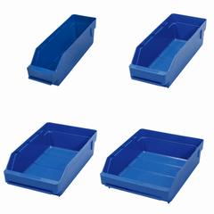 Stemo Open Front Plastic Parts Shelf Bins 300mm Long Range