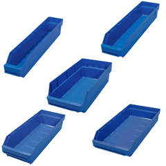 Stemo Open Front Plastic Parts Shelf Bins 500mm Long Range