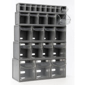 Complete Van Storage Tilt Bin Kit (27 compartments), Tilt Bin Van Kit, Filstorage