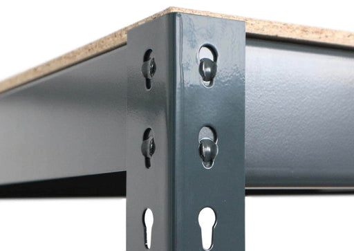 close up shelving unit rivet