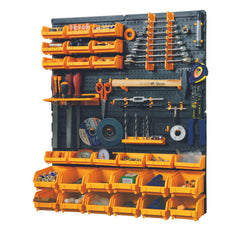 Complete 73 piece Workshop Tool Storage Wall Board Organiser Panel & Rack Pegboard with Hooks