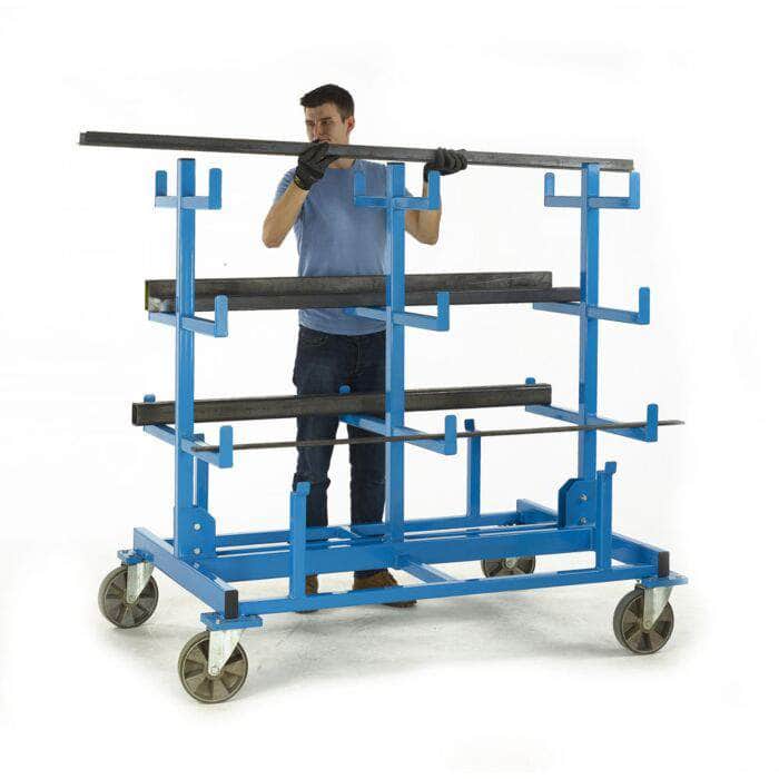 Heavy Duty Mobile Bar Storage Rack 1560mm H x 1600mm W x 1100mm D, 1000kg (2 Support Posts), Filstorage