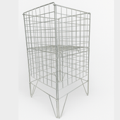 Silver Dump Bin with adjustable bottom side view