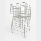 Silver Dump Bin with adjustable bottom front view