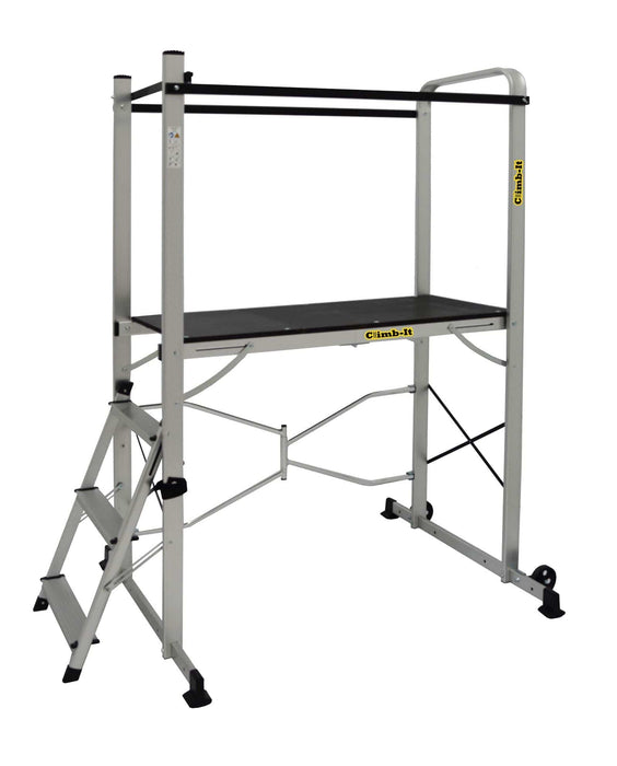 Climb-It Folding Access Work Platforms with Steps, 2-Tread, Filstorage