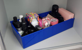 Large Plastic Storage Box Wardrobe & Cupboard Cosmetic Organiser Container 135mm H, 604 (615x220x135), Filstorage