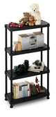 Solid Recycled Plastic Shelving 25kg Per Level 4 Shelves 1350mm H x 750mm W x 300mm D, 1230/4, Filstorage