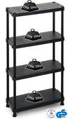 Solid Recycled Plastic Shelving 25kg Per Level 4 Shelves 1350mm H x 750mm W x 300mm D, 1230/4, Filstorage