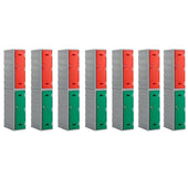 Bundle Offer: 14 x LK3 Plastic Locker 900mm H, 900mm High / Blue / Key Operated Lock, Filstorage