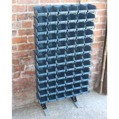 Freestanding Louvre Panel Parts Storage Bin Rack with 72  Bins 1250mm H