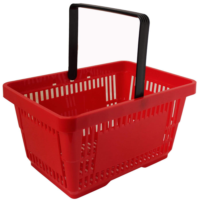 Single Handle Shopping Basket 22L (5 Colours), Red, Filstorage