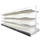 Retail Shop Shelving Run of 4 x Gondola Bays 1.4m High with Shelves, 1250mm wide bays, Filstorage