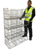 Large Wire Storage Stacking Display Basket (Single), 900mm Single Basket - White, Filstorage
