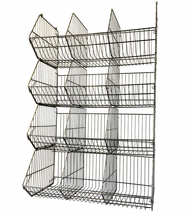 Set of 4 Large Wire Storage Stacking Display Baskets & 8 Dividers, 900mm White Basket Stack Kit, Filstorage