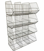 Large Wire Storage Stacking Display Basket (Single), 900mm Single Basket - White, Filstorage