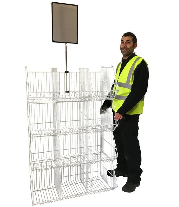 Large Wire Storage Stacking Display Basket (Single), 900mm Single Basket - White, Filstorage
