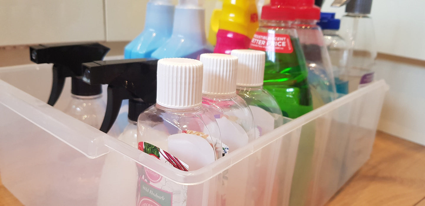 Clear Plastic Storage Box Organiser Under Sink Cupboard Wardrobe Container 110mm H, 403 (415x150x110), Filstorage