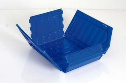 Large Collapsible Plastic Storage Bins (Pack of 5), Blue Bins T53P, Filstorage